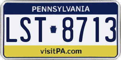 PA license plate LST8713