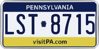 PA license plate LST8715