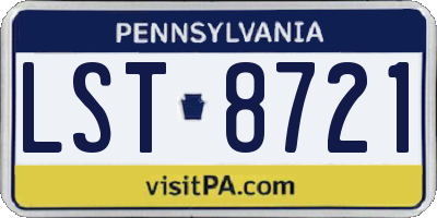 PA license plate LST8721