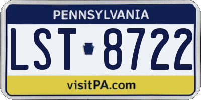 PA license plate LST8722