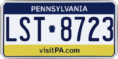 PA license plate LST8723