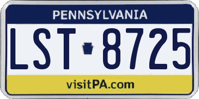 PA license plate LST8725