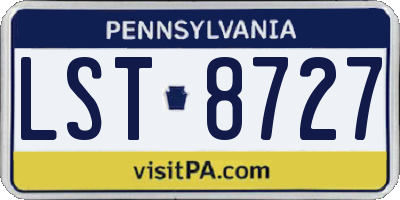 PA license plate LST8727