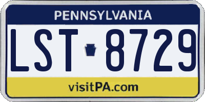 PA license plate LST8729