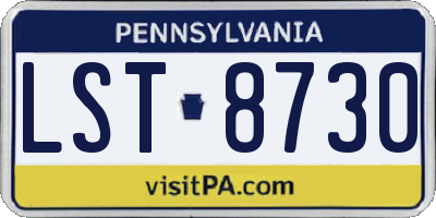 PA license plate LST8730