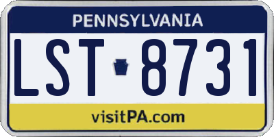 PA license plate LST8731
