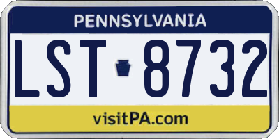PA license plate LST8732