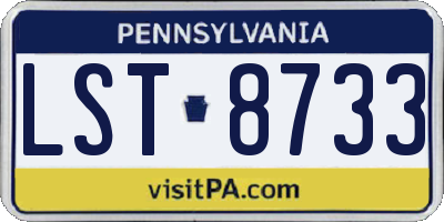 PA license plate LST8733