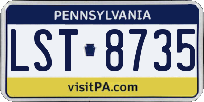 PA license plate LST8735