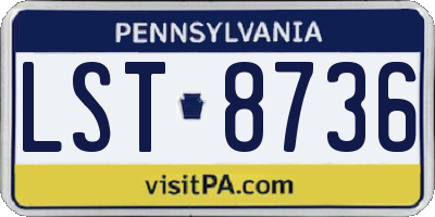 PA license plate LST8736