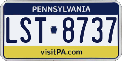 PA license plate LST8737