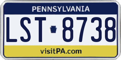 PA license plate LST8738