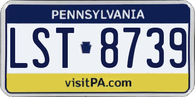 PA license plate LST8739