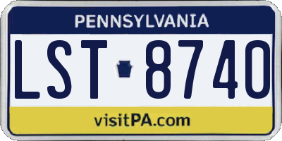 PA license plate LST8740