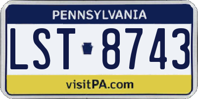 PA license plate LST8743