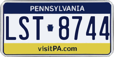 PA license plate LST8744