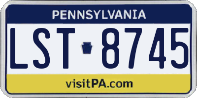 PA license plate LST8745