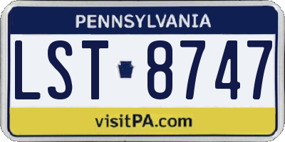 PA license plate LST8747