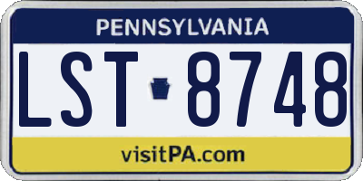 PA license plate LST8748