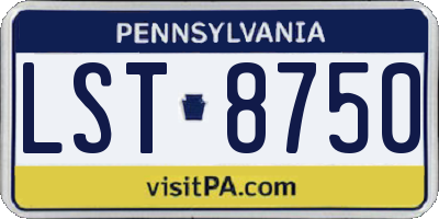 PA license plate LST8750