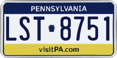 PA license plate LST8751