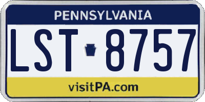 PA license plate LST8757