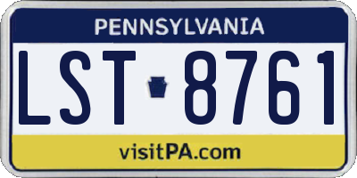PA license plate LST8761