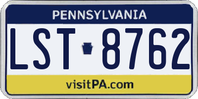 PA license plate LST8762