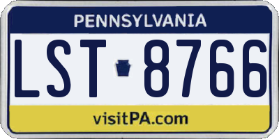 PA license plate LST8766