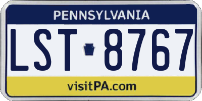 PA license plate LST8767