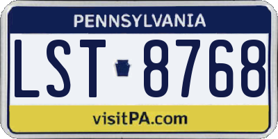 PA license plate LST8768