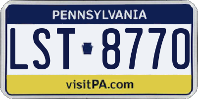 PA license plate LST8770