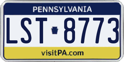 PA license plate LST8773