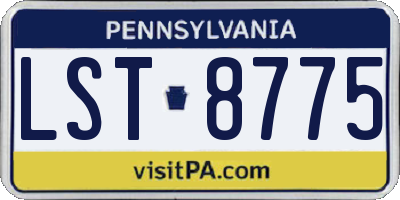 PA license plate LST8775