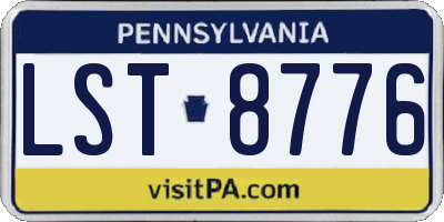 PA license plate LST8776