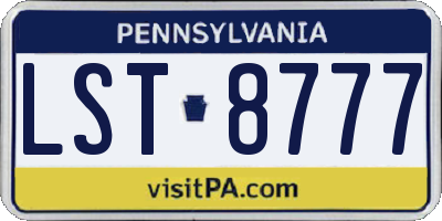 PA license plate LST8777