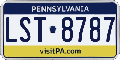 PA license plate LST8787