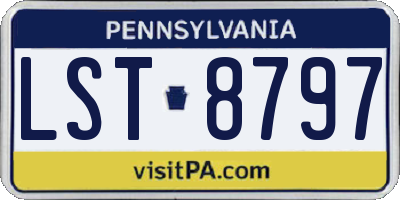 PA license plate LST8797