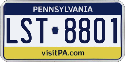 PA license plate LST8801