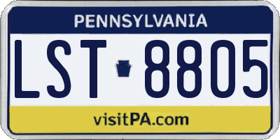 PA license plate LST8805