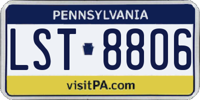 PA license plate LST8806