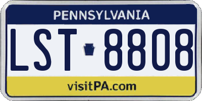 PA license plate LST8808