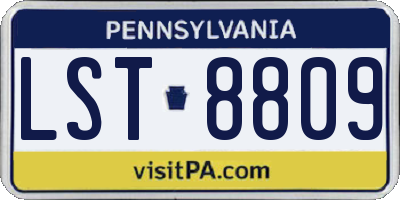 PA license plate LST8809