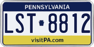 PA license plate LST8812