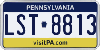 PA license plate LST8813