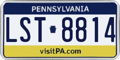 PA license plate LST8814
