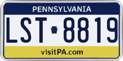 PA license plate LST8819