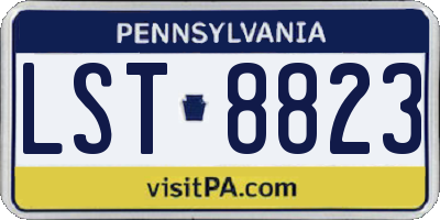 PA license plate LST8823