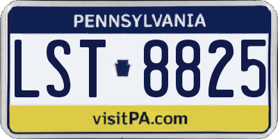 PA license plate LST8825