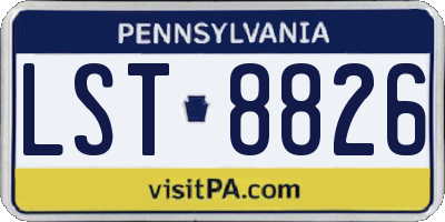 PA license plate LST8826